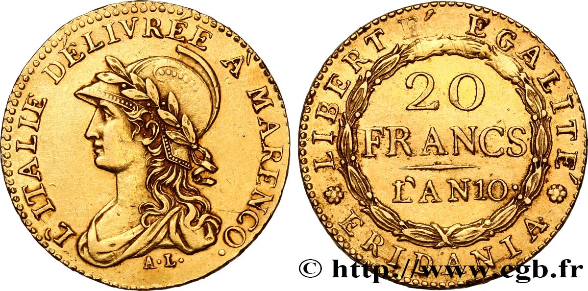ITALIEN - SUBALPINISCHE  20 francs or Marengo 1802 Turin fVZ 