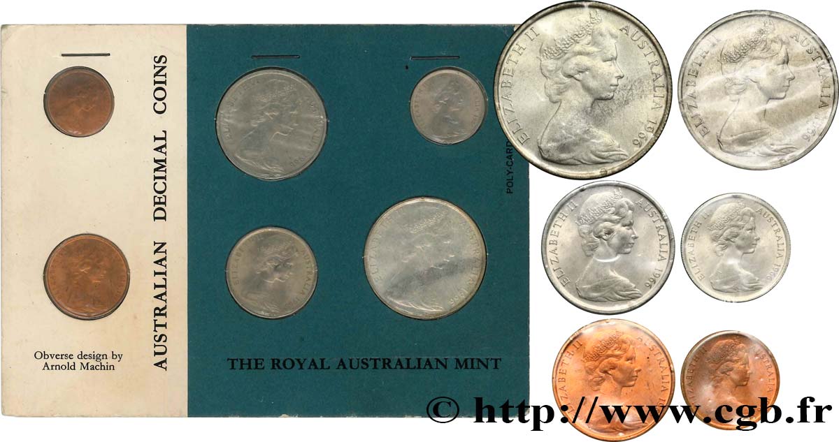 AUSTRALIE Série FDC 6 monnaies 1966  FDC 