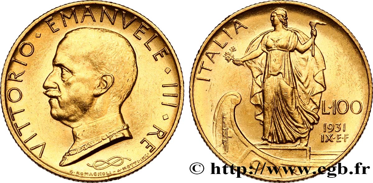 ITALIE 100 Lire, an IX 1931 Rome SPL 