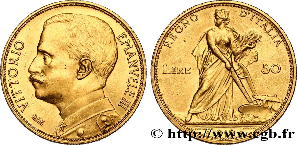 ITALIA - REINO DE ITALIA - VÍCTOR-MANUEL III 50 Lire 1912 Rome SC 