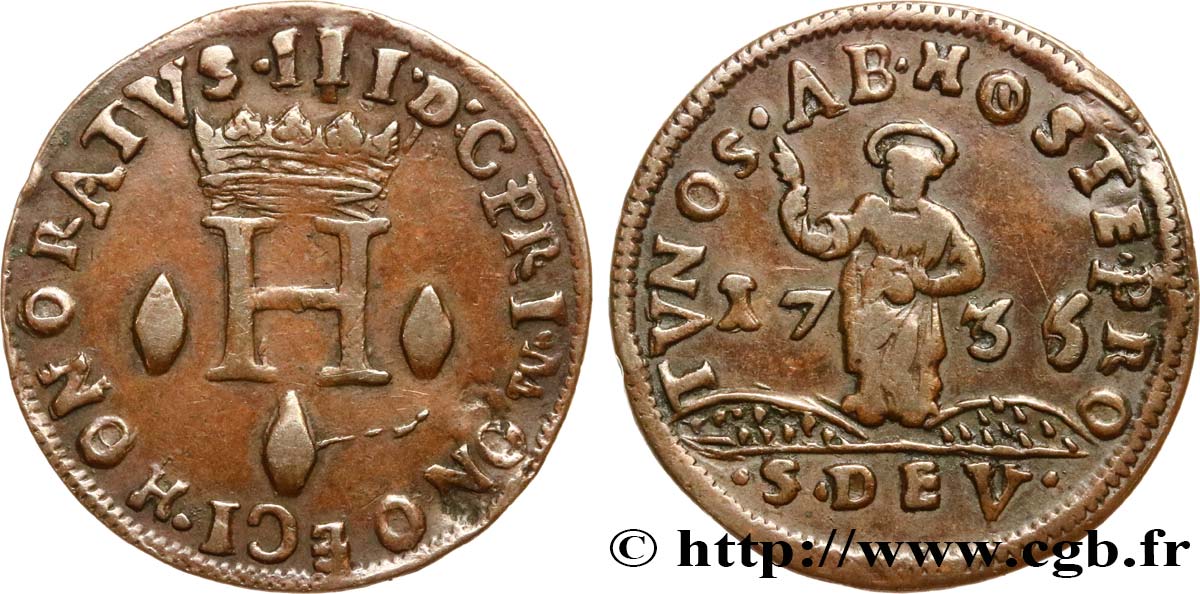 MONACO - PRINCIPAUTÉ DE MONACO - HONORÉ III Dardenna 1735 Monaco TTB 