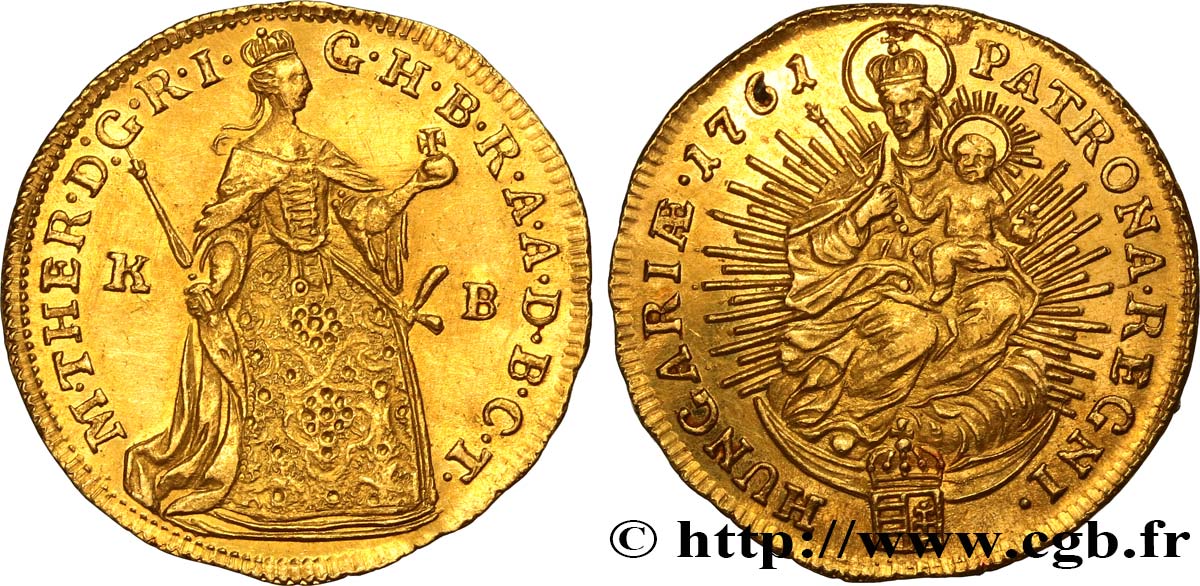 HUNGARY - KINGDOM OF HUNGARY - MARIA-THERESA Ducat 1761 Kremnitz MS 