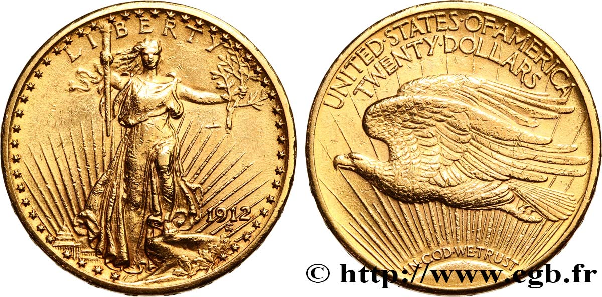 UNITED STATES OF AMERICA 20 Dollars  Saint-Gaudens” 1912 Philadelphie AU 