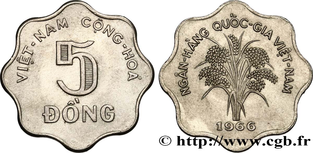 SOUTH VIETNAM 5 Dong 1966 fwo 538084 World coins