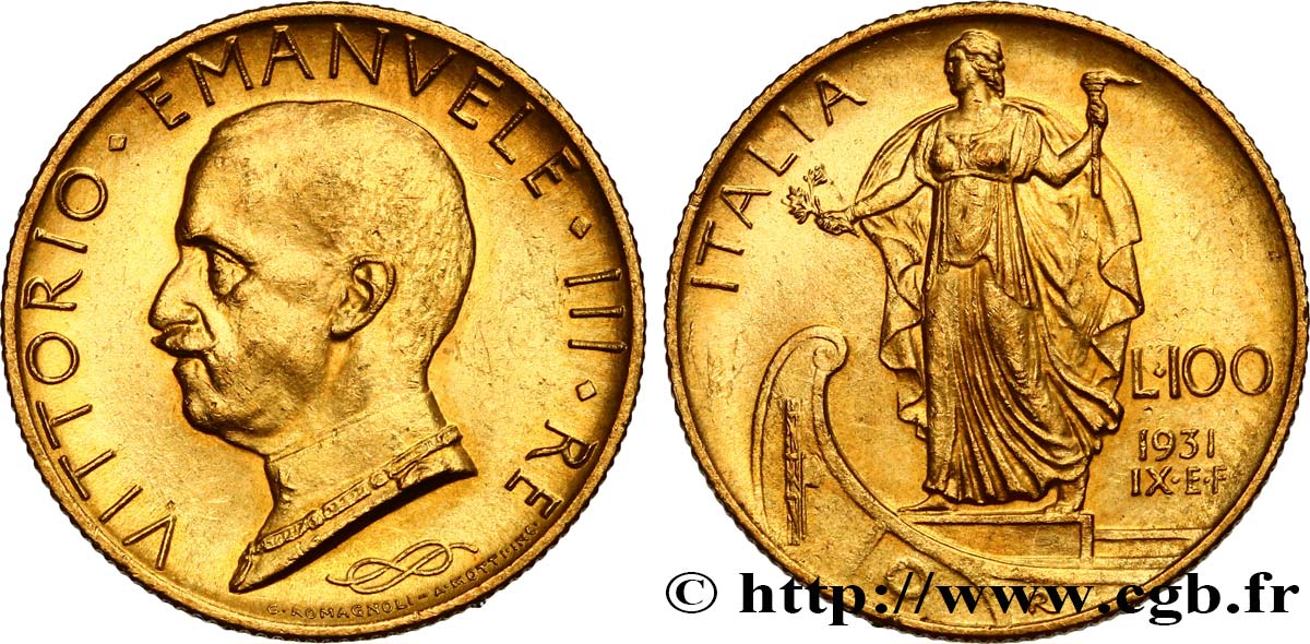 ITALIE - ROYAUME D ITALIE - VICTOR-EMMANUEL III 100 Lire, an IX 1931 Rome SPL 