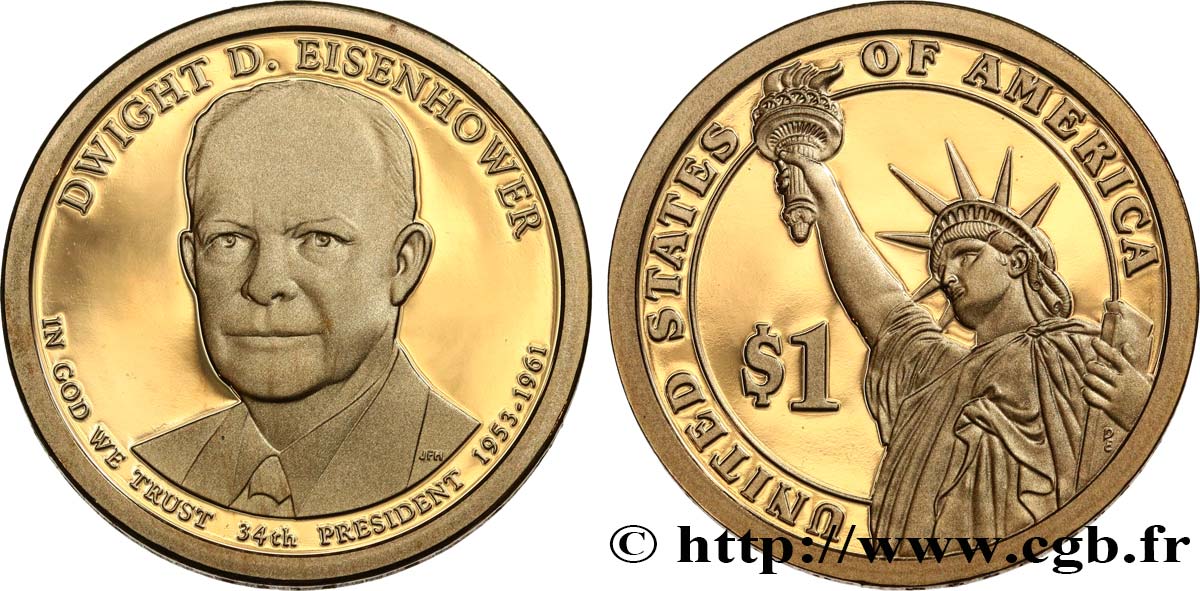 STATI UNITI D AMERICA 1 Dollar Dwight D. Eisenhower - Proof 2015 San Francisco MS 