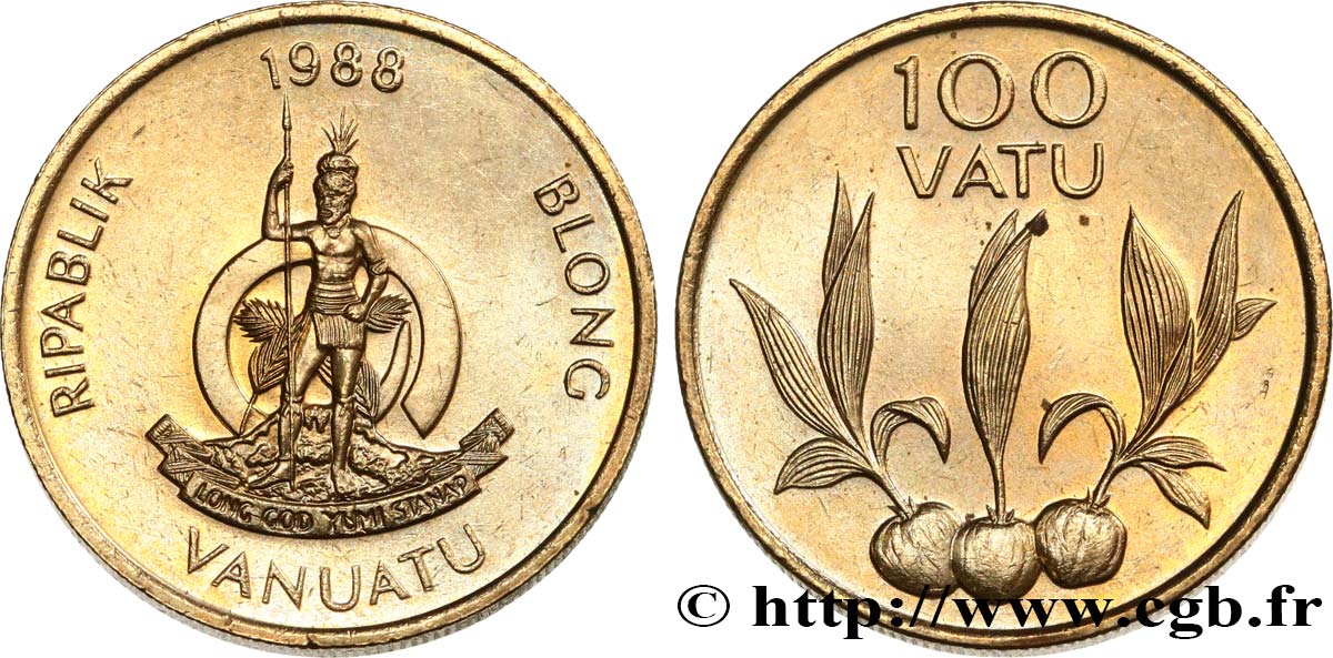 VANUATU 100 Vatu emblème national  1988  SPL 