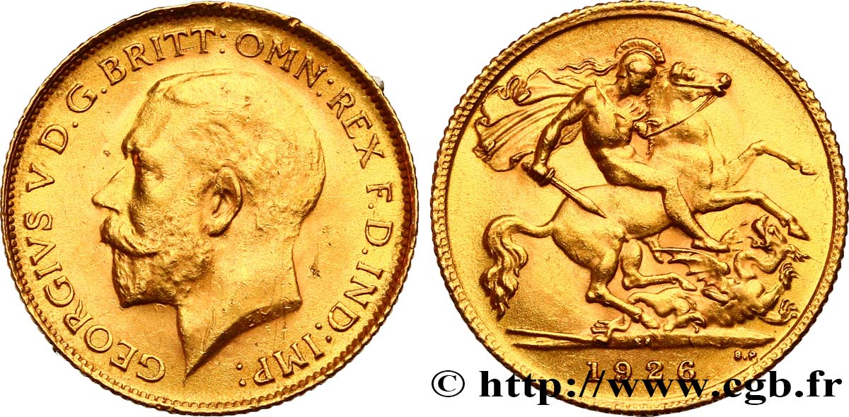 INVESTMENT GOLD 1/2 Souverain Georges V 1926 Afrique du Sud EBC 