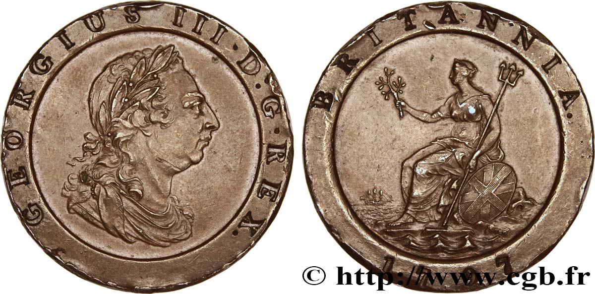 VEREINIGTEN KÖNIGREICH 2 Pence Georges III 1797 Soho fVZ 