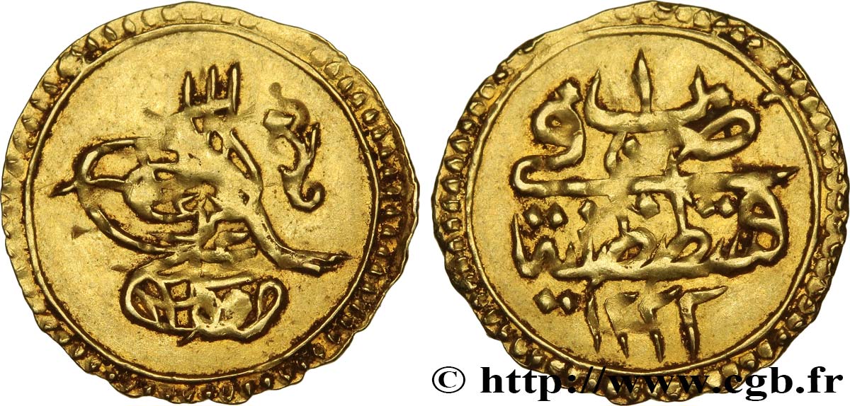 TURQUIE 1/4 Altin Mustafa IV AH 1222, an 1 1807 Constantinople TTB 