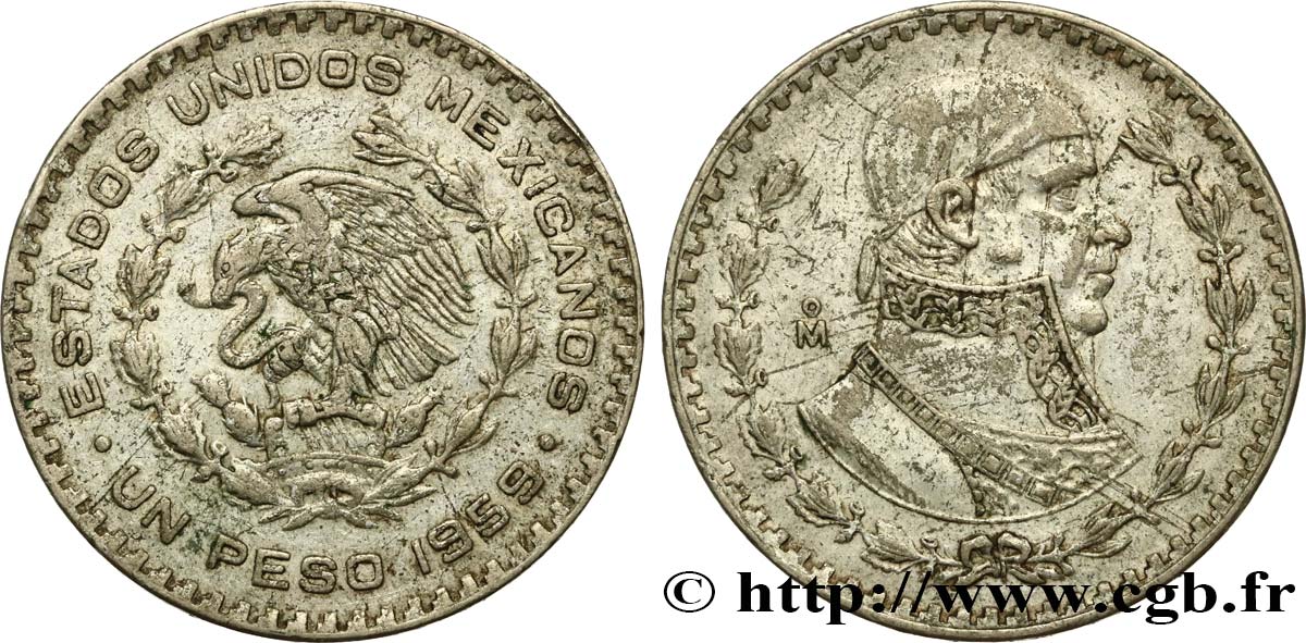 MÉXICO 1 Peso Jose Morelos y Pavon 1959 Mexico MBC 