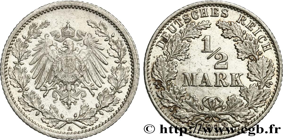 ALEMANIA 1/2 Mark 1913 Berlin EBC 