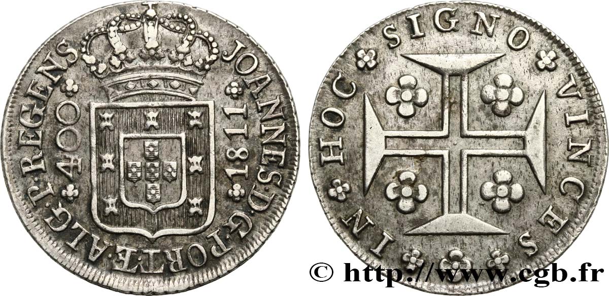 PORTUGAL 400 Reis Jean VI 1811  TTB+ 