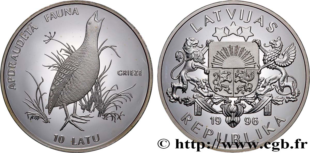 LETONIA 10 Latu Grive 1996 Riga FDC 