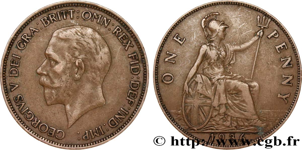 VEREINIGTEN KÖNIGREICH 1 Penny Georges V 1936  SS 