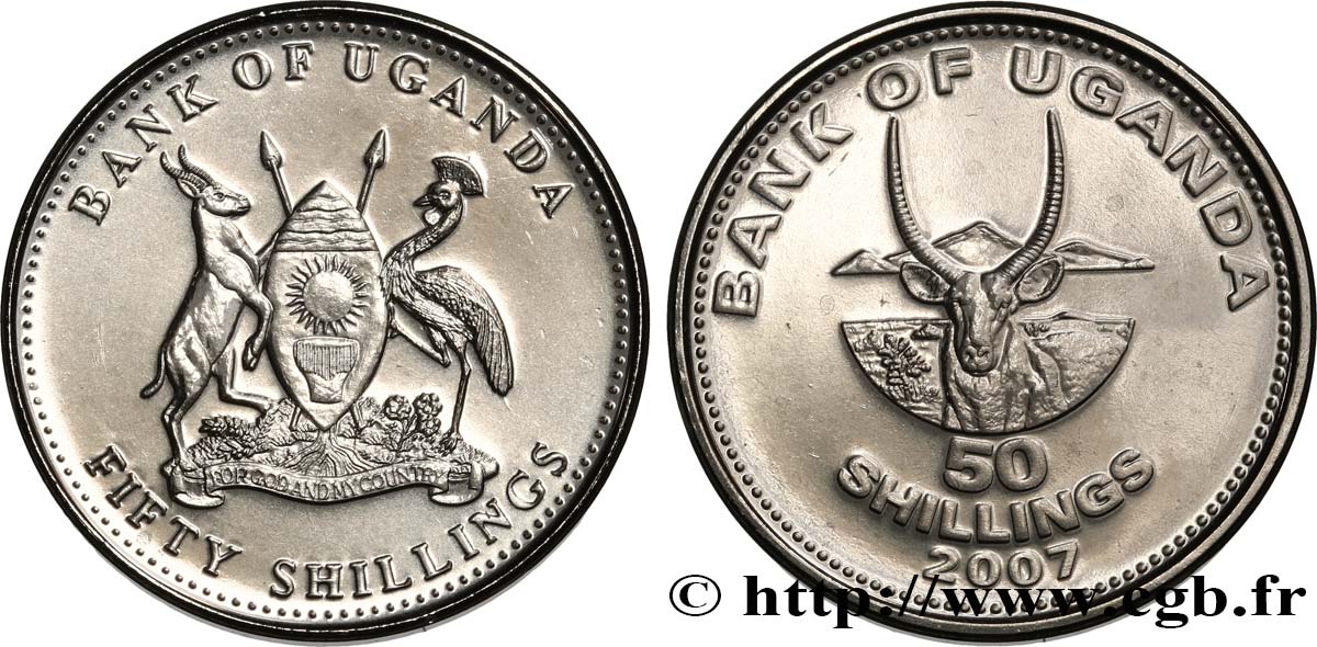 UGANDA 50 Shillings emblème / antilope 2007  MS 