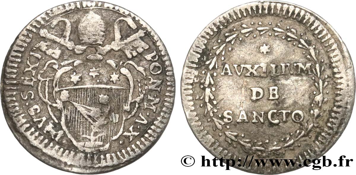 VATICAN AND PAPAL STATES 1 Grosso Pie VI an X 1787 Rome XF 