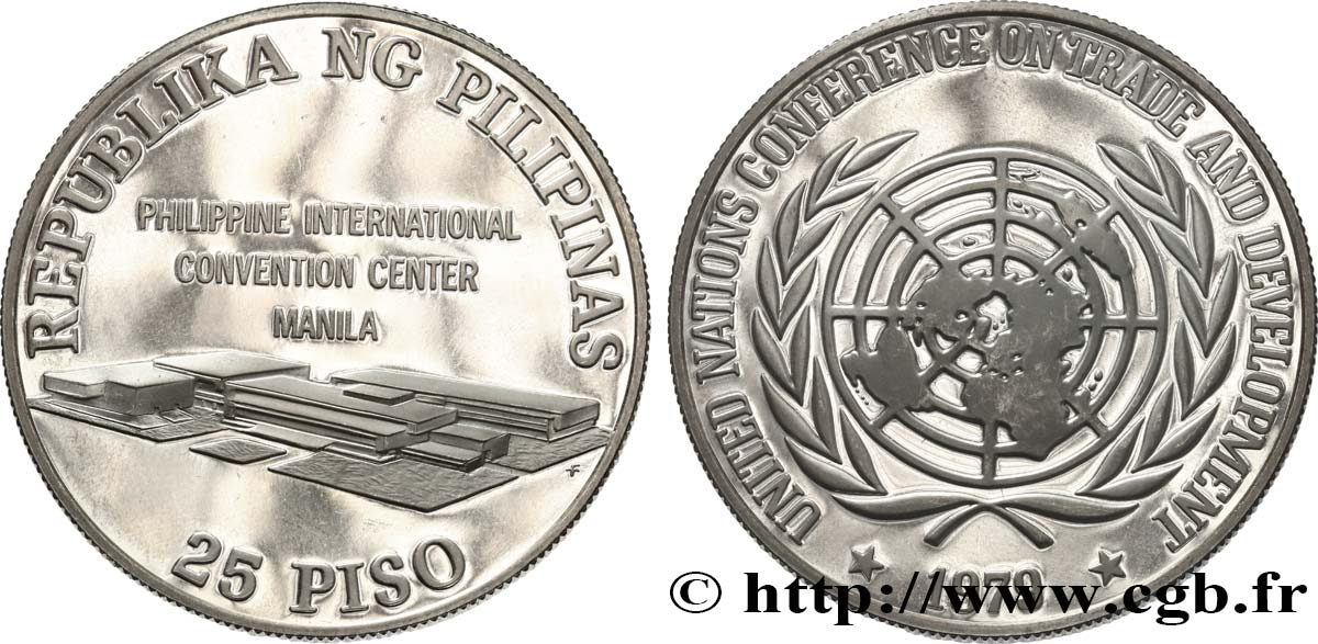 PHILIPPINES 25 Piso Proof Convention center de Manille 1979  MS 