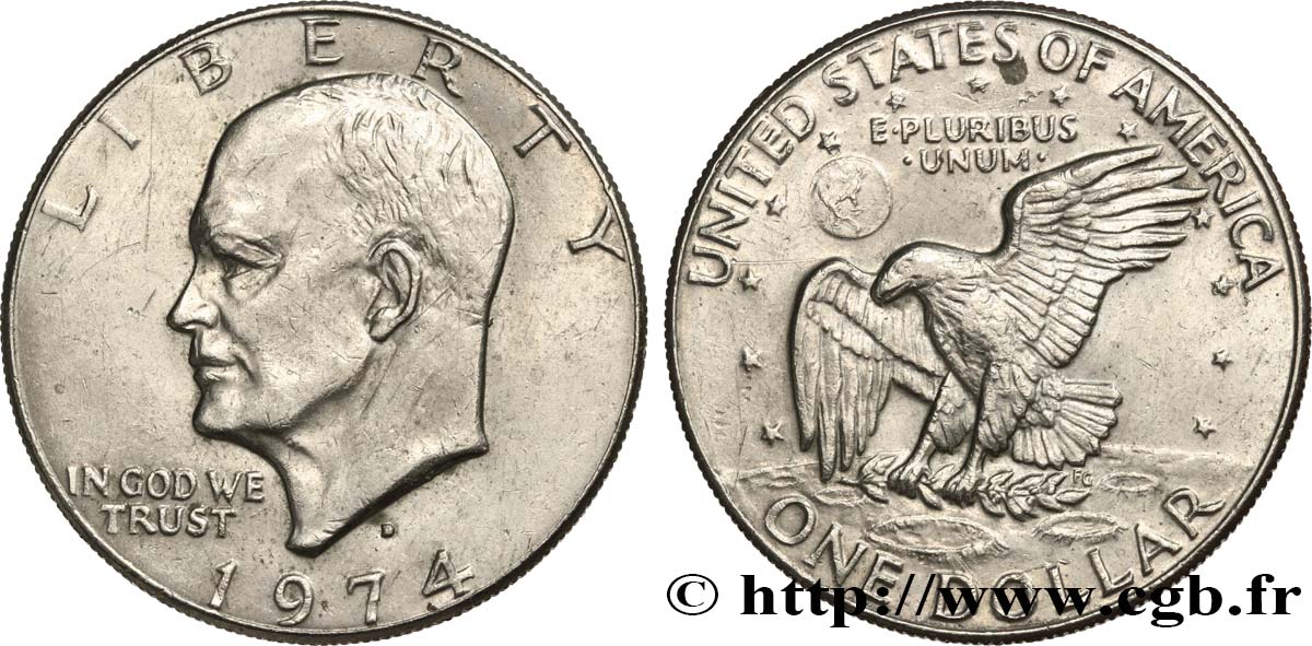 VEREINIGTE STAATEN VON AMERIKA 1 Dollar Eisenhower  1974 Denver VZ 