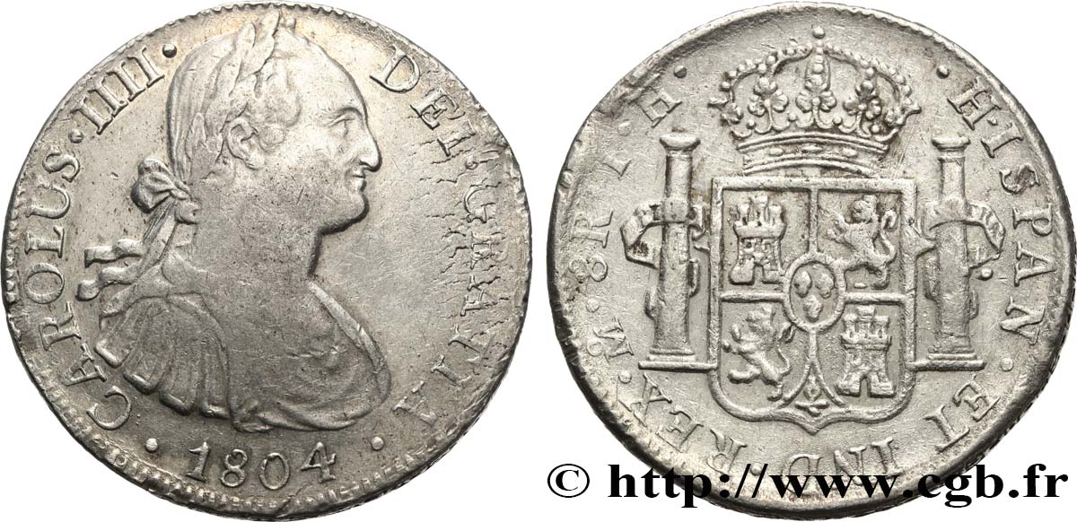 MESSICO 8 Reales Charles IV 1804 Mexico MB 