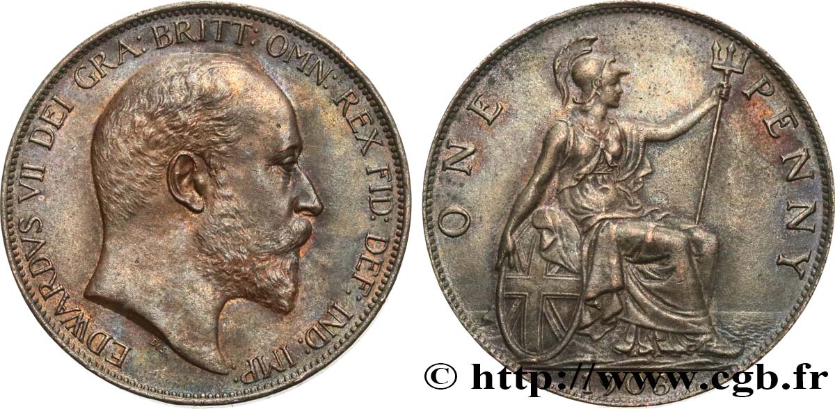 VEREINIGTEN KÖNIGREICH 1 Penny Edouard VII 1903  VZ 