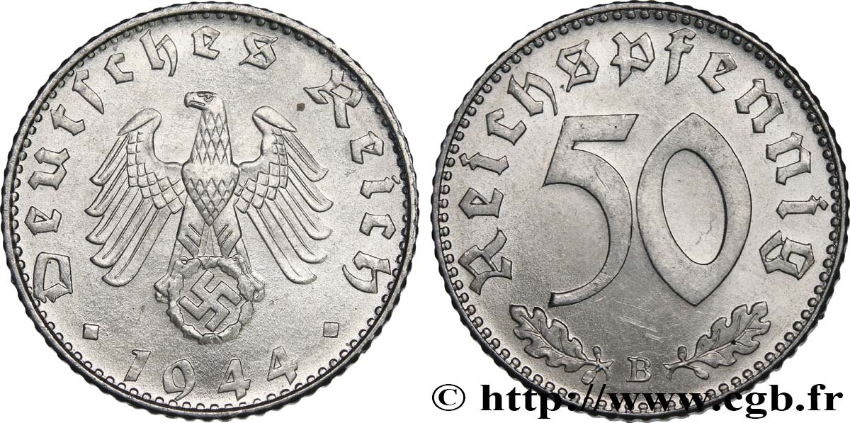 ALEMANIA 50 Reichspfennig 1944 Vienne - B SC 