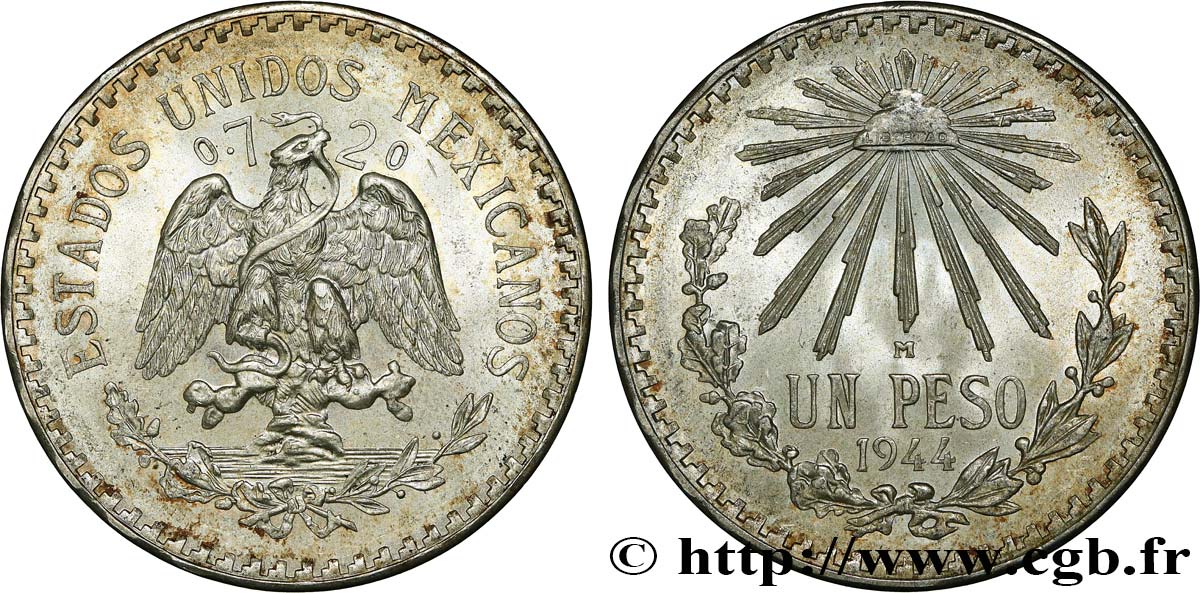 MÉXICO 1 Peso 1944 Mexico SC 