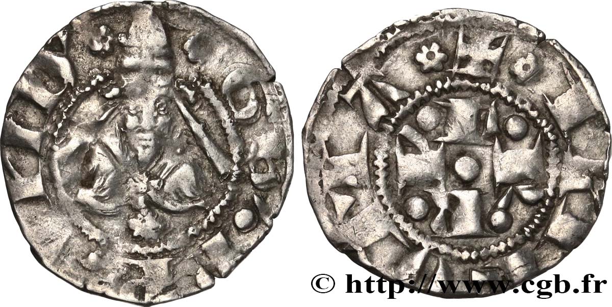 ITALIE - ÉTATS DU PAPE - GRÉGOIRE XI (Pierre Roger de Beaufort) 1 Bolognino Romano N.D. Rome TB+ 