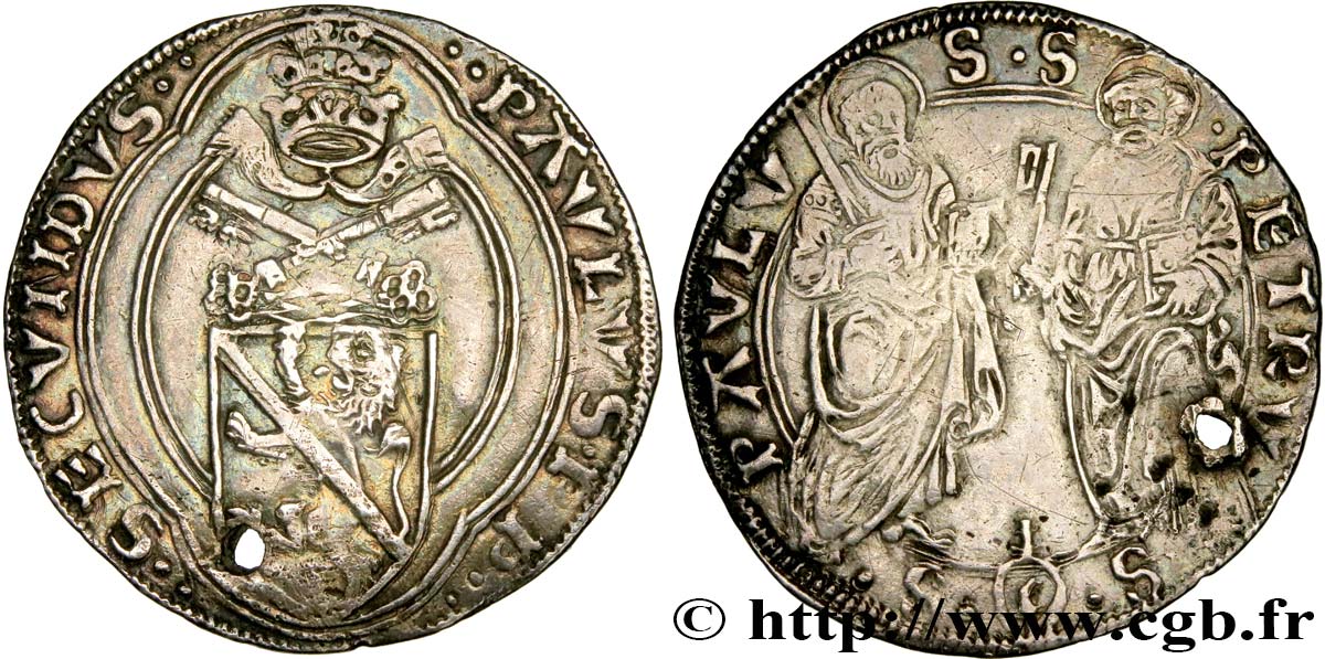 ITALIE - ÉTATS DU PAPE - PAUL II (Pietro Barbo) 1 Grosso (Gros) N.D. Ancône ou Macerata TTB 