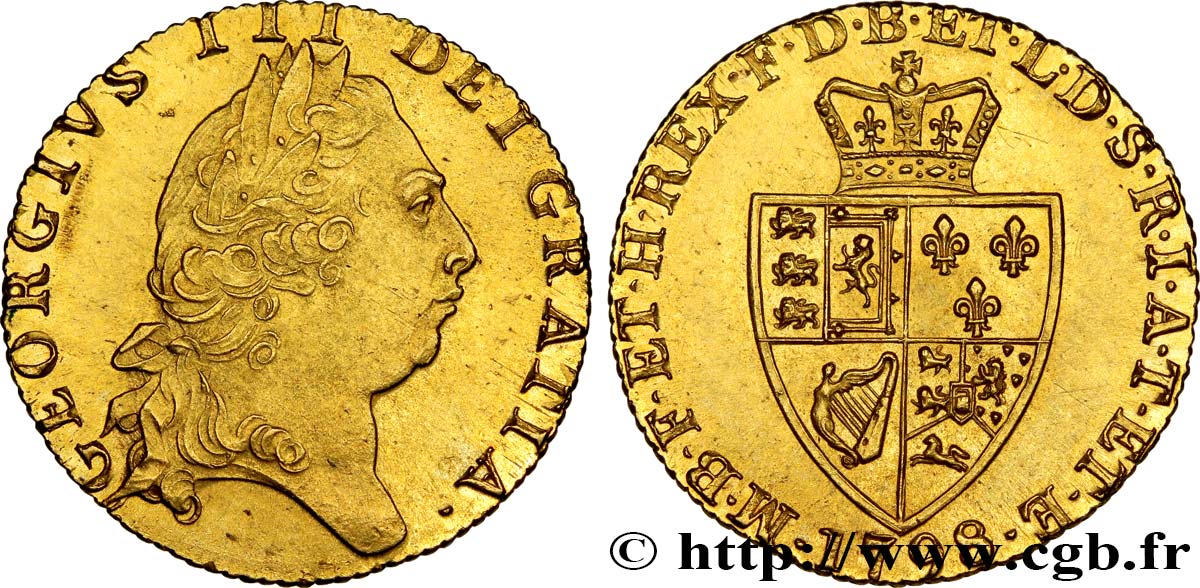 VEREINIGTEN KÖNIGREICH Guinée Georges III, 5e type 1798 Londres fST 