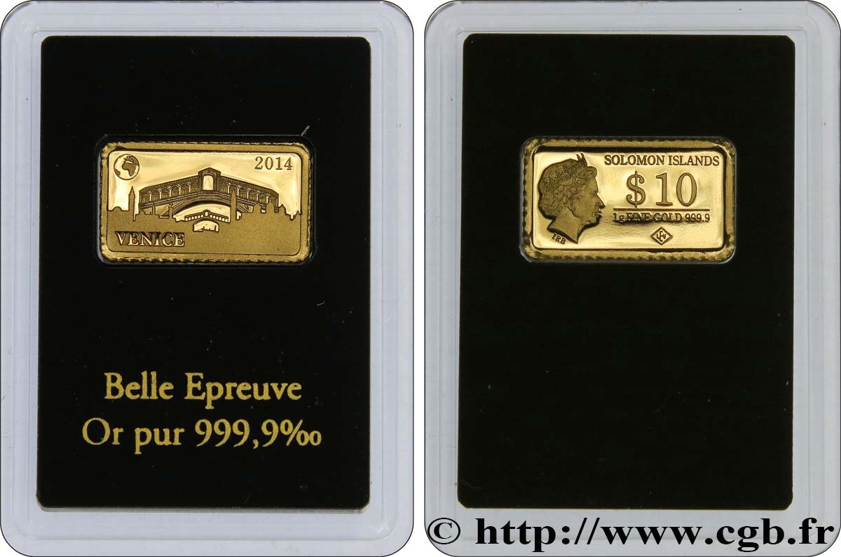 ÎLES SALOMON 10 Dollars Proof Pont du Rialto 2014  SPL 