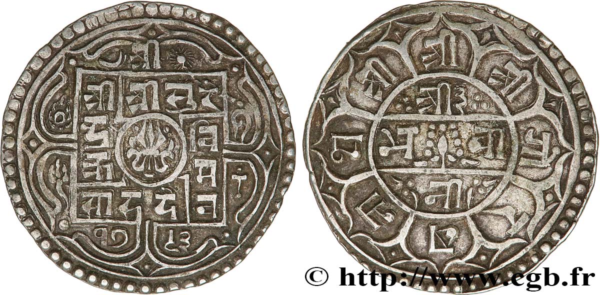 NEPAL Mohar SE 1723 Girvan Yuddha Vikrama 1801  q.BB 