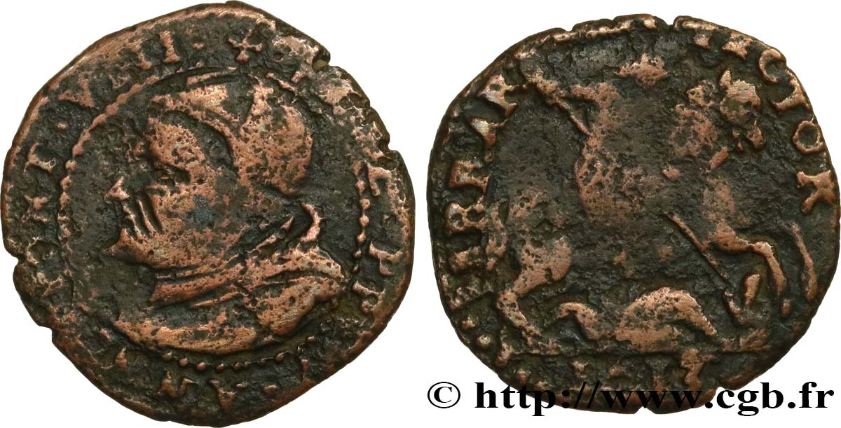 ITALIE - ÉTATS DU PAPE - PAUL V (Camille Borghèse) Quattrino 1613 Ferrare TB 