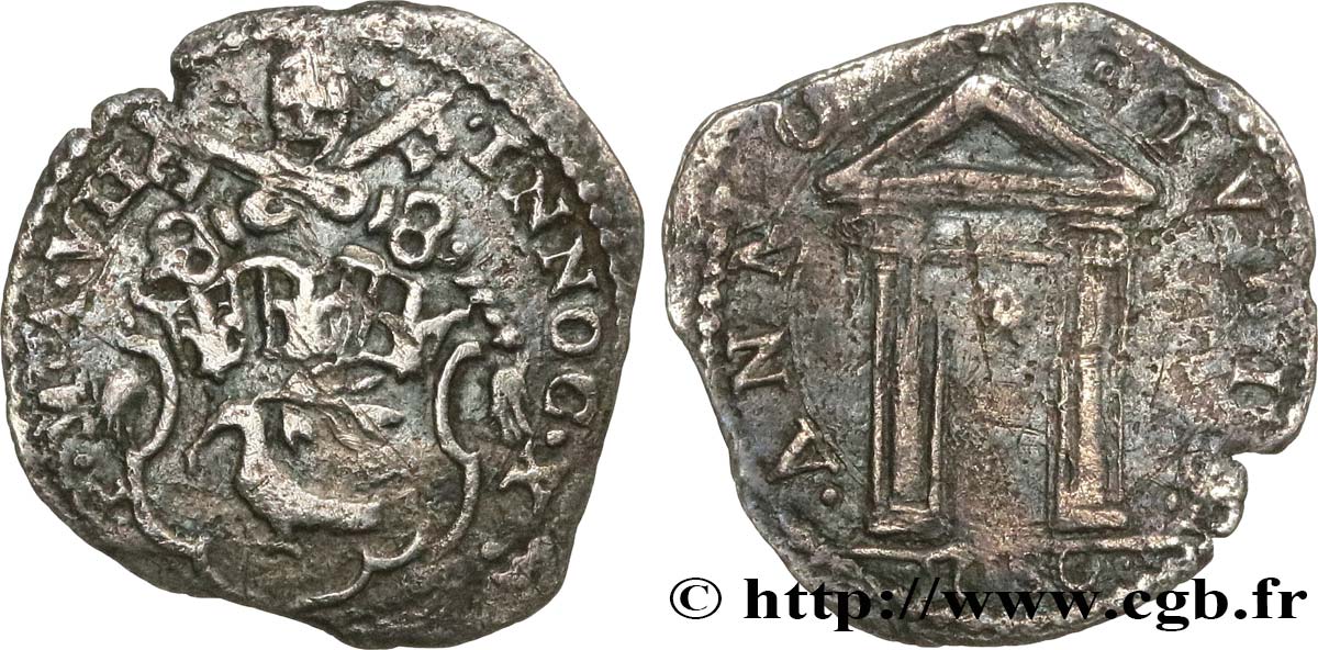ITALIA - STATO PONTIFICIO - INNOCENZO X(Giovanni-Battista Pamphili) Mezzo (Demi) Grosso (1650) Rome MB 