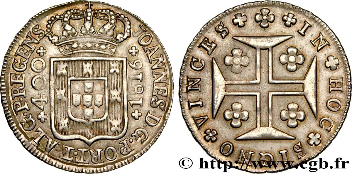 PORTUGAL 400 Reis Jean VI 1816  EBC 
