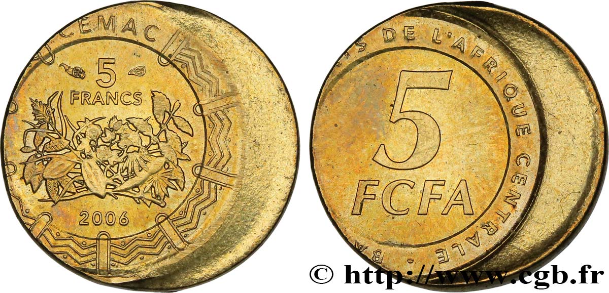 CENTRAL AFRICAN STATES 5 Francs frappe “casquette” 2006 Paris MS 
