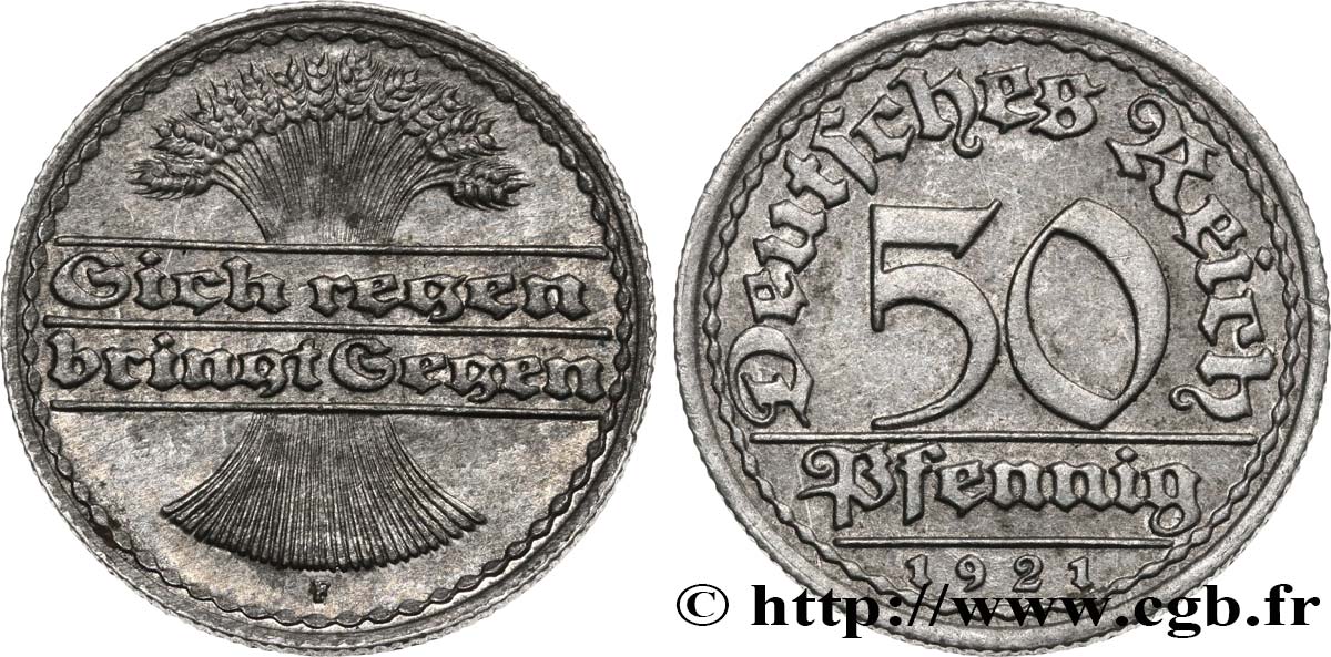 ALEMANIA 50 Pfennig 1921 Stuttgart - F EBC 