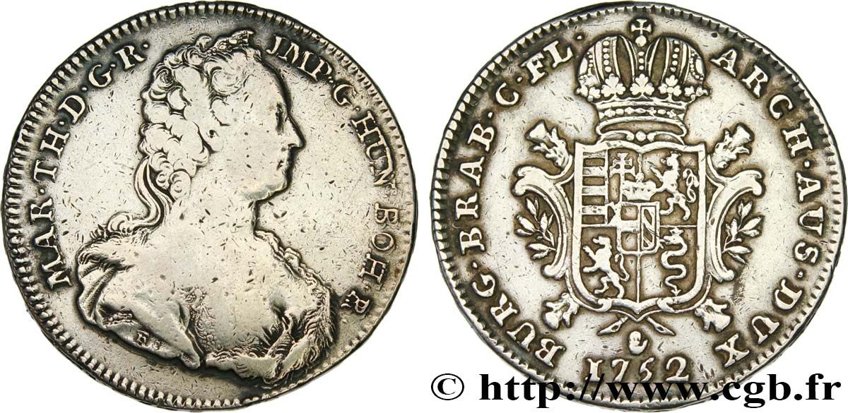 AUSTRIAN LOW COUNTRIES - DUCHY OF BRABANT - MARIE-THERESE Ducaton d argent 1752 Anvers fSS 