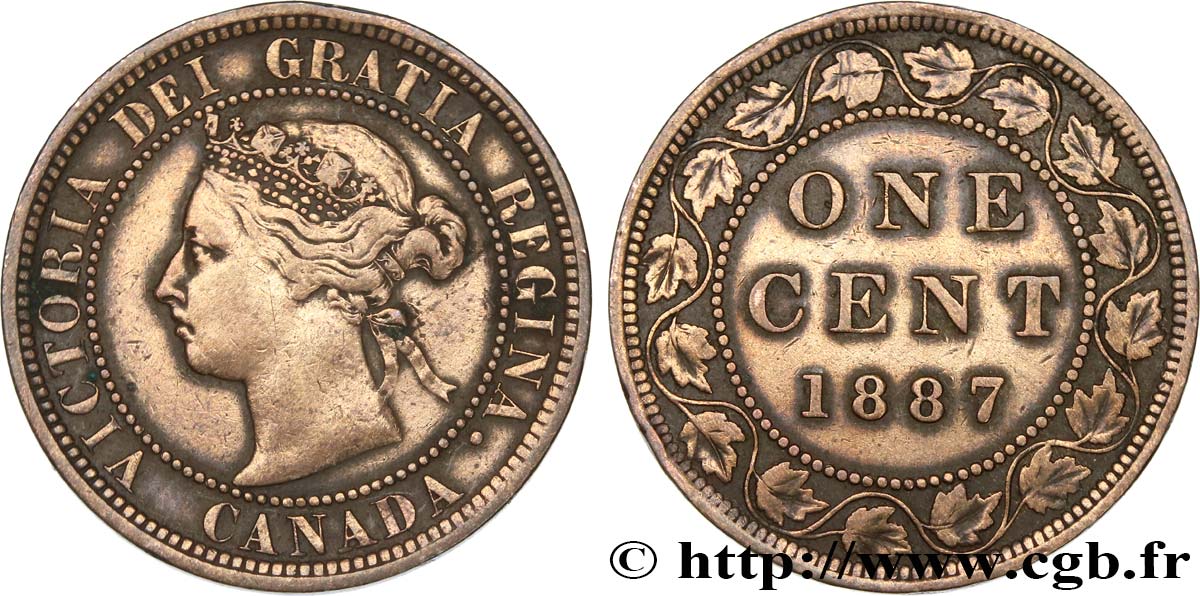CANADA 1 Cent Victoria 1887  TTB 