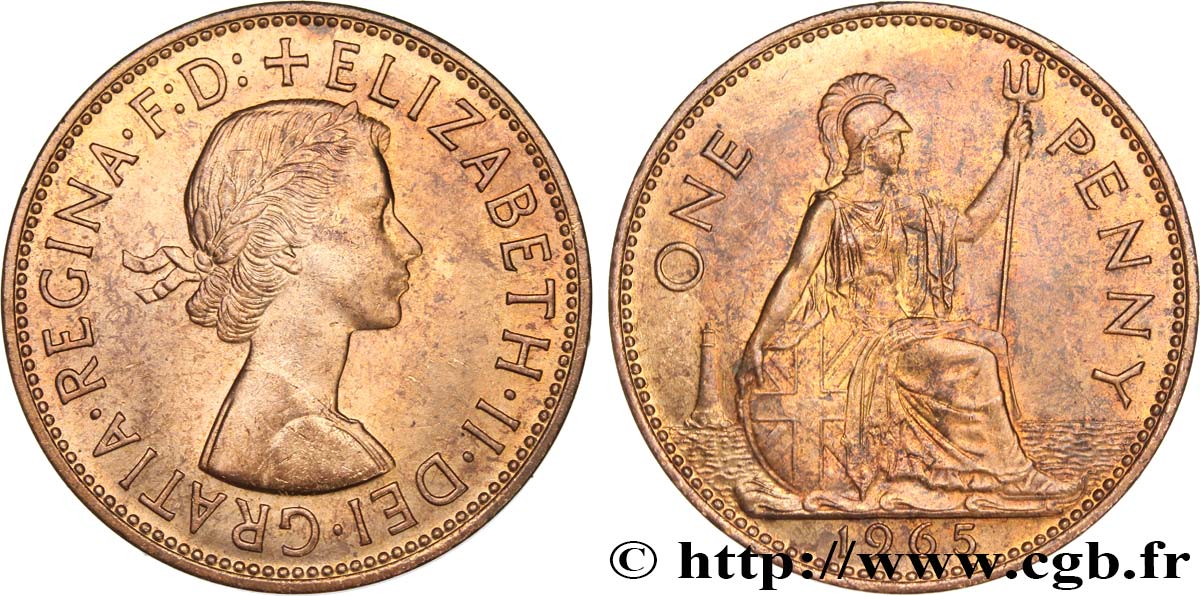 ROYAUME-UNI 1 Penny Elisabeth II 1965  SUP 