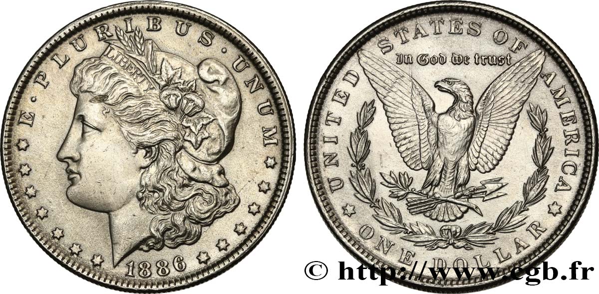 ÉTATS-UNIS D AMÉRIQUE 1 Dollar type Morgan 1886 Philadelphie SUP 
