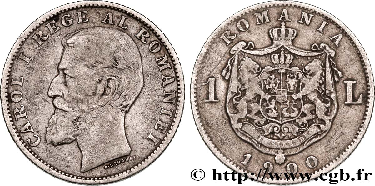 ROMANIA 1 Leu Charles Ier 1900  VF 