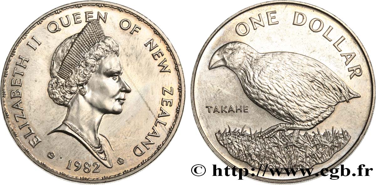 NEW ZEALAND 1 Dollar Takahe (oiseau) 1982  MS 