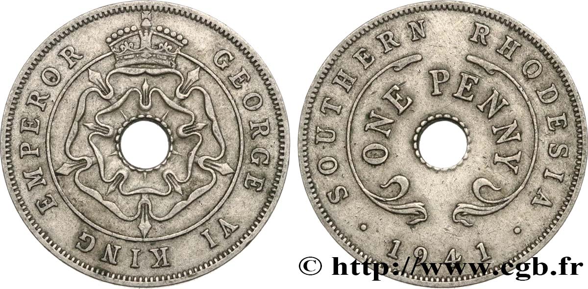 RODESIA DEL SUR 1 Penny frappe au nom de Georges VI 1941  EBC 