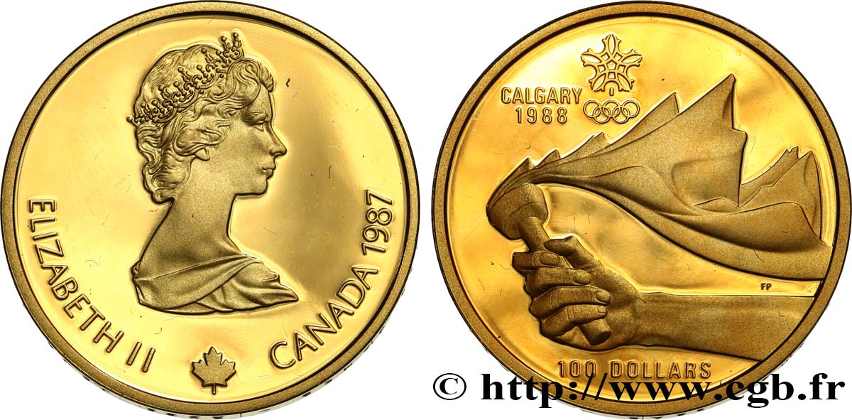 CANADA 100 Dollars Proof JO de Calgary 1988  SPL 