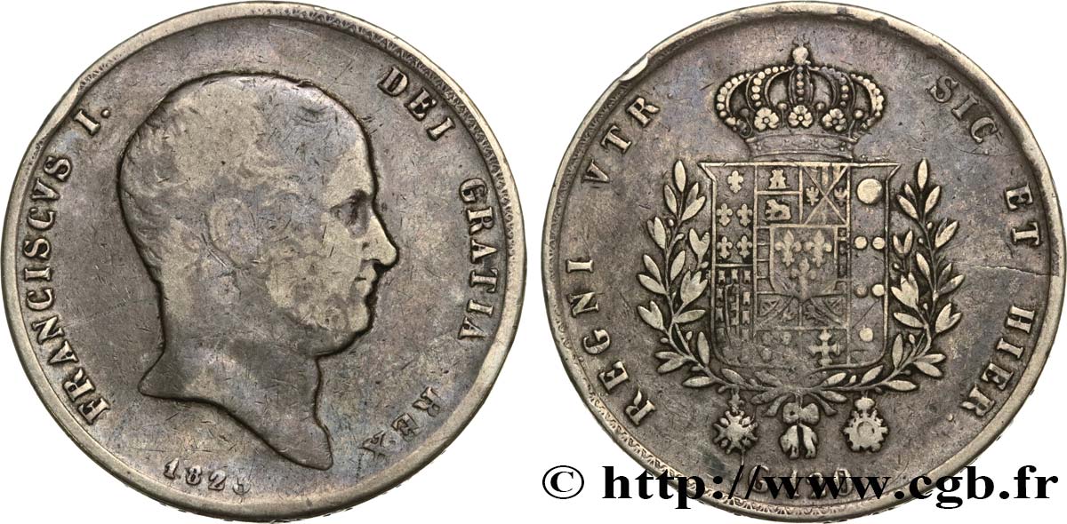 ITALY - KINGDOM OF TWO SICILIES 120 Grana François Ier 1825 Naples VF 
