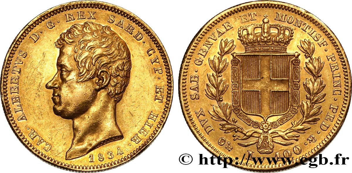 ITALY - KINGDOM OF SARDINIA 100 Lire Charles-Albert 1834 Gênes AU 