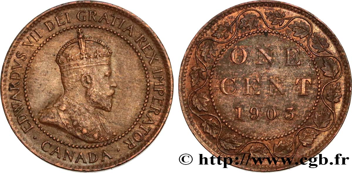 CANADA 1 Cent Edouard VII 1903  AU 
