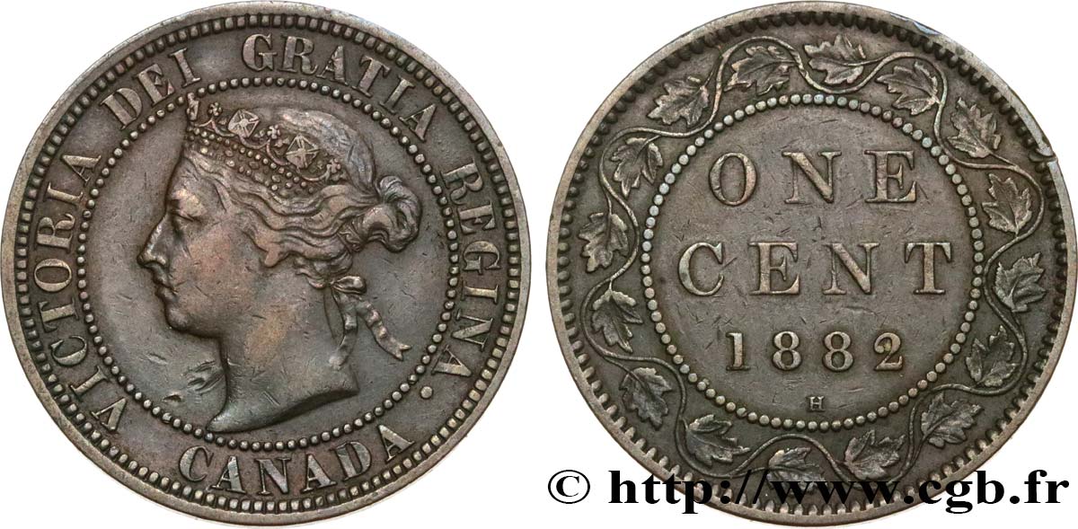 CANADA 1 Cent Victoria 1882 Heaton TTB 
