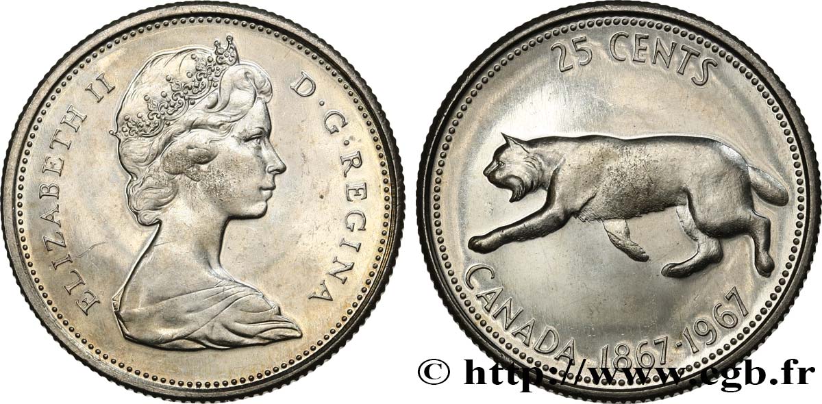 CANADA 25 Cents centenaire de la Confédération 1967  MS 